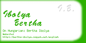 ibolya bertha business card